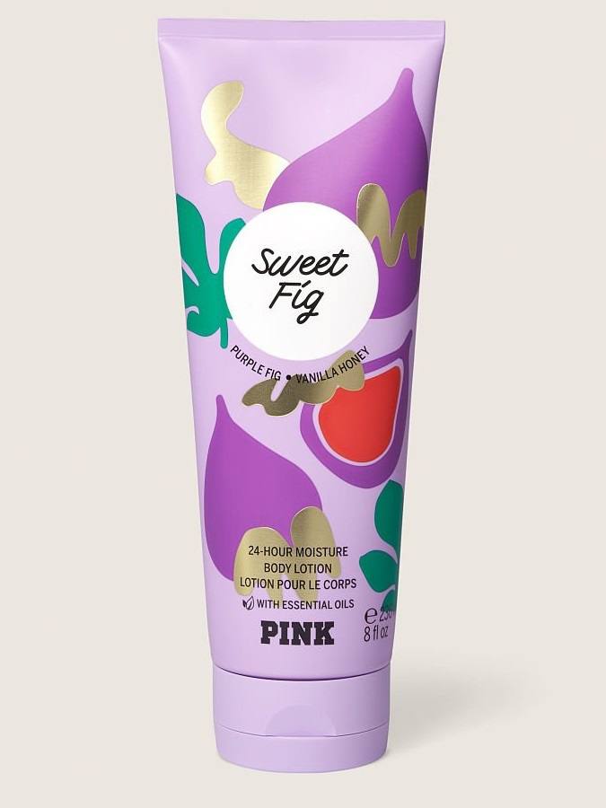 لوسیون بدن Sweet Fig پینک اورجینال در تیوپ ۲۳۶ میلیلیتری، نمای بستهبندی کامل