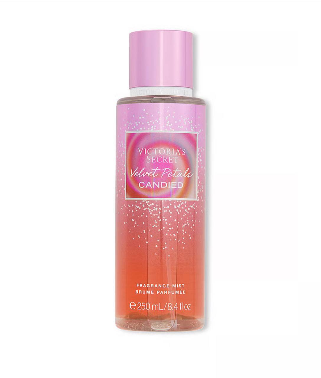 بادی میست velvet Petal Candied ویکتوریا سکرت، نمای بطری اسپری ۲۳۶ میلیلیتری