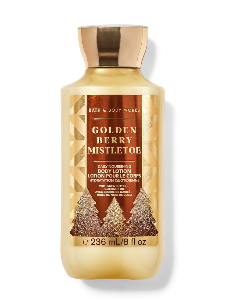 نمای بطری لوسیون بدن Golden Berry mistletoe بث اند بادی ورکس، ۲۳۶ میلیلیتر