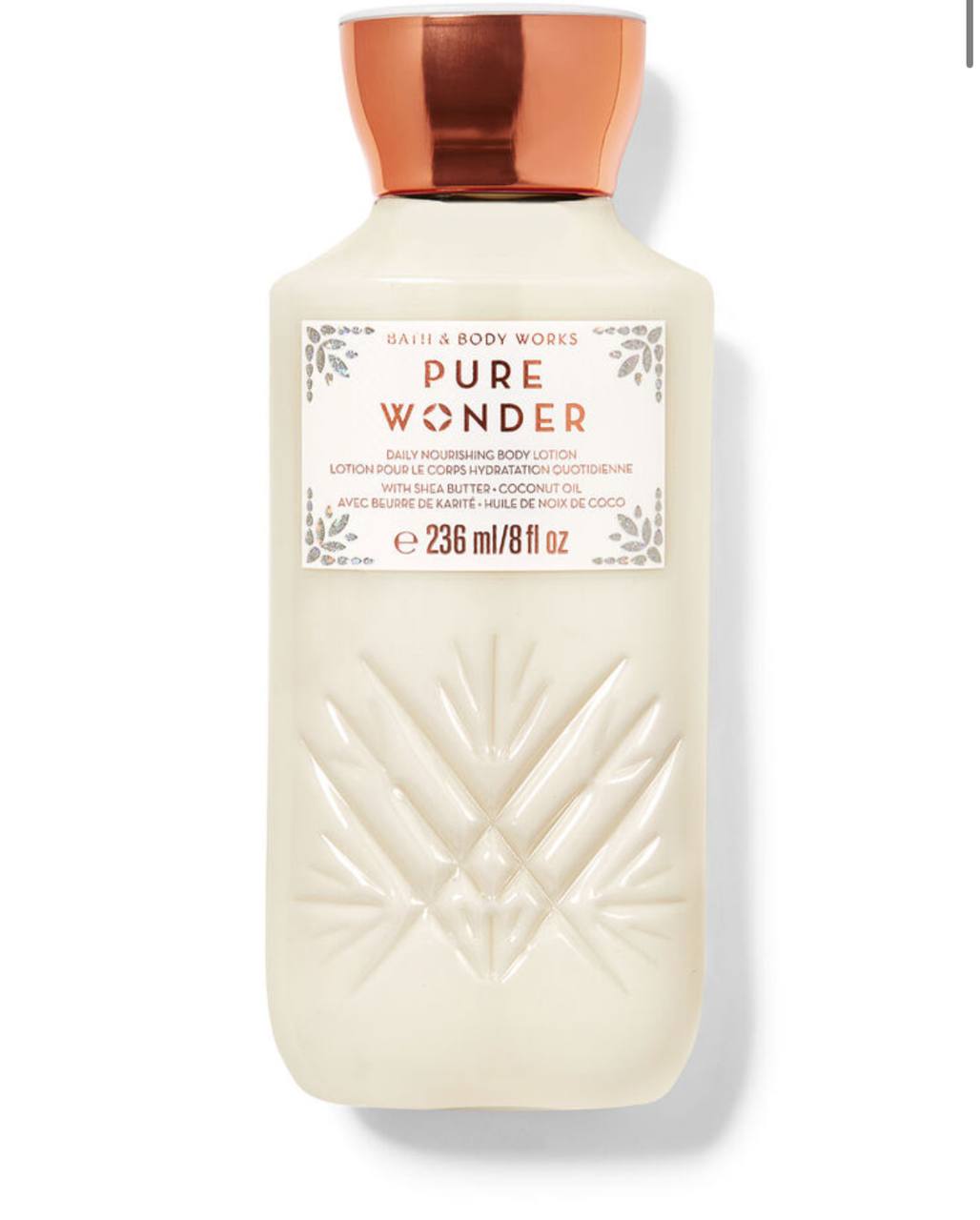 بطری لوسیون بدن Pure Wonder برند بث اند بادی ورکس با رایحه گل رز و یاسمن