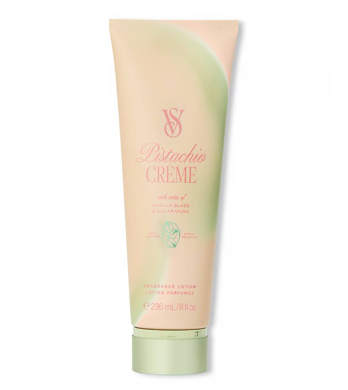 بادی لوشن Pistachio Crème ویکتوریا سکرت در بستهبندی تیوپی ۲۳۶ میلیلیتری