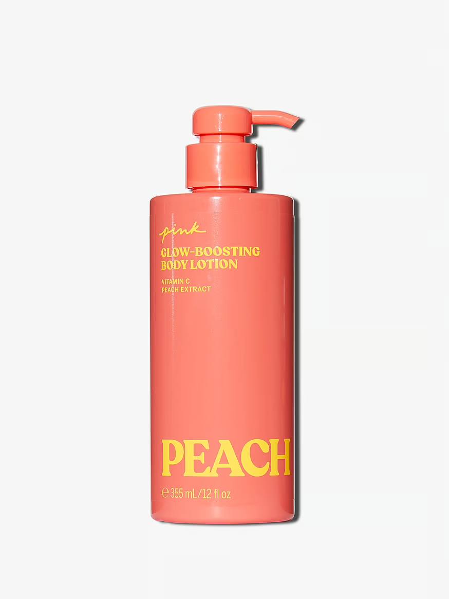 بادی لوشن Peach پینک با پمپ، رایحهی گرم هلو، برند پینک اورجینال
