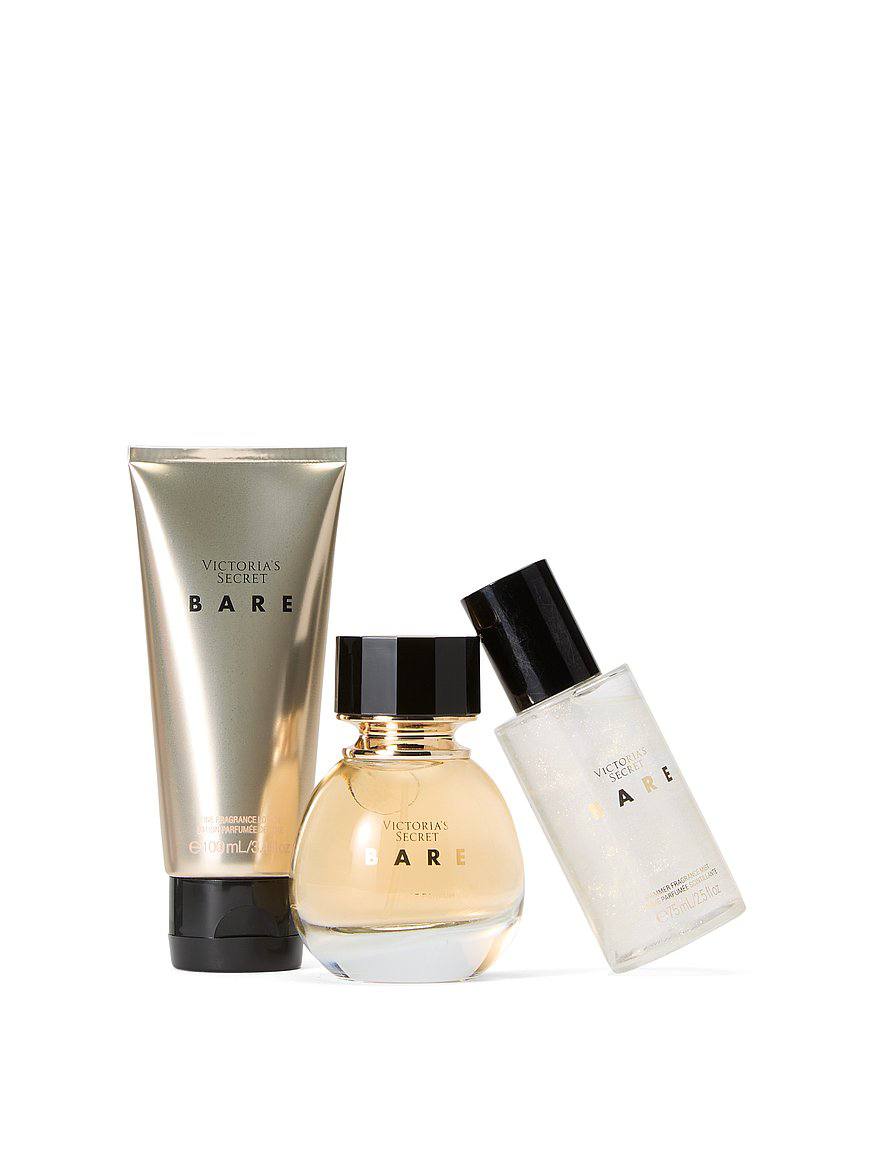 عطر، لوسیون و بادی‌میست لاین Bare ویکتوریا سکرت کنار هم