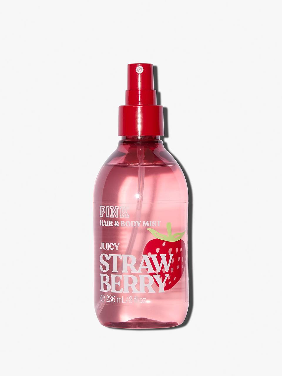 اسپری بدن و مو Juicy Strawberry پینک اورجینال، نمای کامل بطری ۲۳۶ میلیلیتری