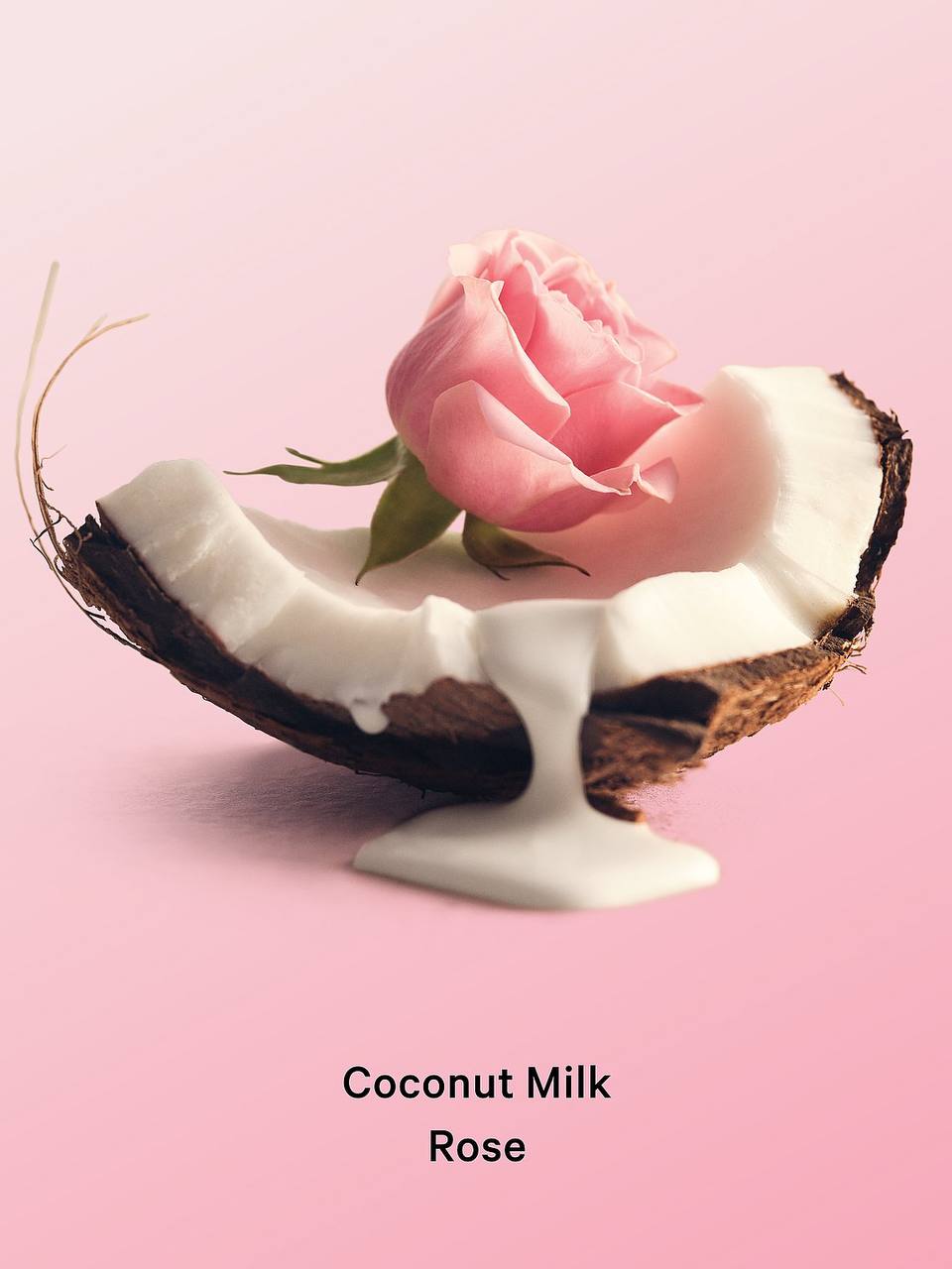نمای کامل بطری اسپری بدن و مو Coconut milk Rose برند ویکتوریا سکرت
