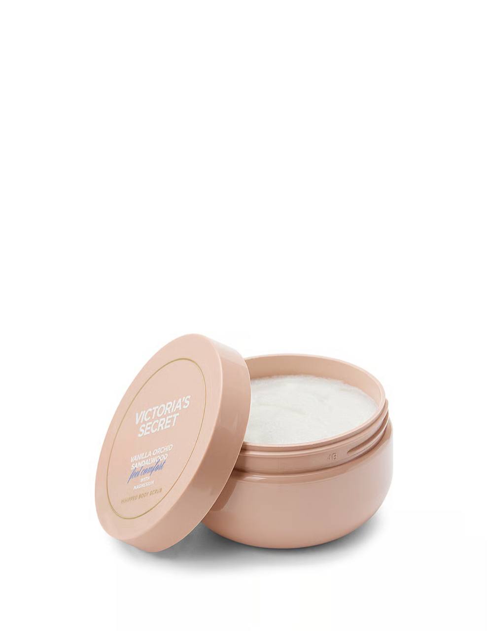 ظرف اسکراب بدن Vanilla Orchid Sandalwood ویکتوریا سکرت با بافت دانهدار کاسهای