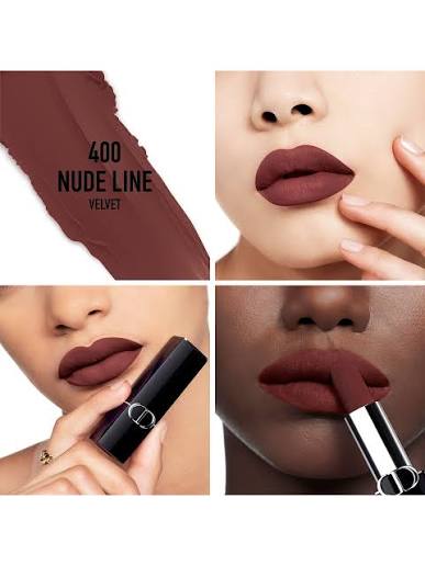 بافت و رنگ ۴۰۰ Nude Line رژ لب Rouge Dior Couture روی لب